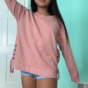 dusty rose long sleeve sweater